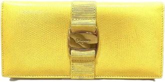 Ferragamo Pre-owned Wallets, female, Yellow, Size: ONE SIZE Pre-owned Leather Wallet