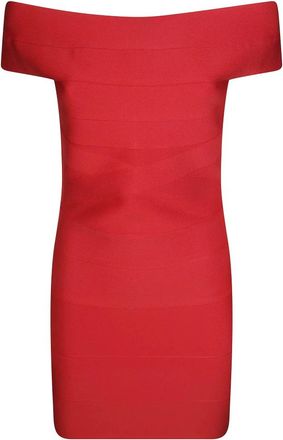 Rotate Mini Fitted Knit Dress - Dames - Feestkleedjes - Rood - 2XS - Kleedjes