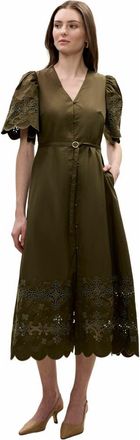 Rebecca Taylor Raquel Twill Dress in Olive at Nordstrom, Size 8