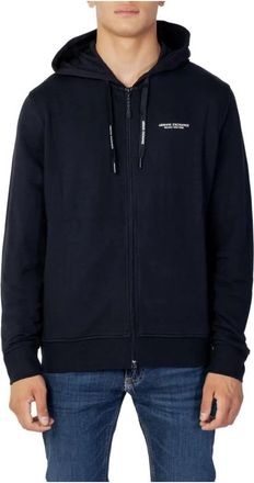 A|X Armani Exchange Blauwe Katoenen Zip Up Hoodie - Heren - Vesten met rits - Blauw - L - Katoen - Hoodies & sweatvesten