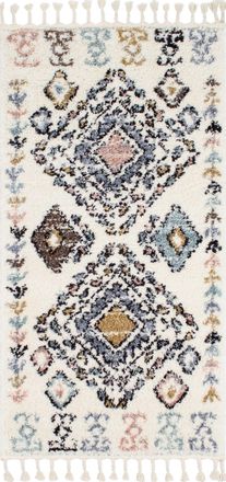 Nazar Rugs Alfombra de pasillo bereber crema 80x150 estilo &eacute;tnico