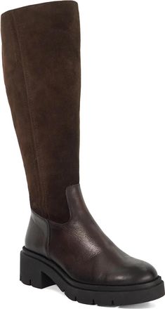 Dune London Womens Ladies Tallon - Chunky Knee High Boots - Brown Leather - Size UK 6