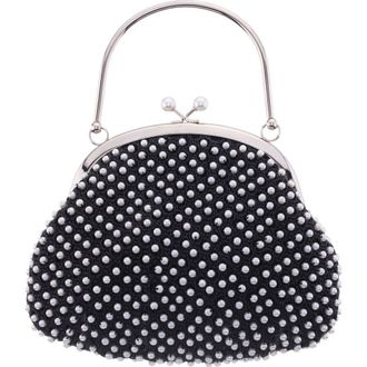 Nina Kym Top Handle Bag in Black/White Pearl at Nordstrom Rack