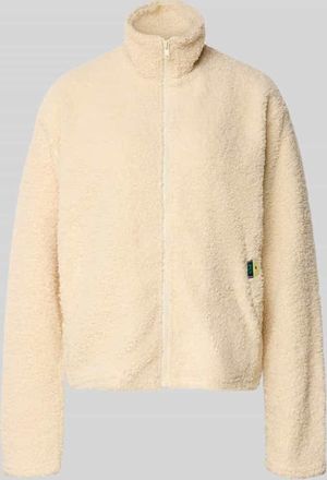 Pieces Regular Fit Teddyjacke mit seitlichen Eingrifftaschen Modell KATTY in Sand, Gr&ouml;&szlig;e XL