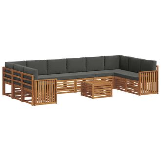 vidaXL Conjunto De Sof&aacute;s De Exterior 11 Pcs Natural Y Antracita Vidaxl