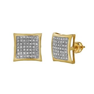 LuvMyJewelry Valente 10K Yellow Gold Diamond Unisex Earrings - 0.36 Cts at Nordstrom