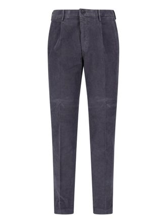 Incotex Grey Cotton Straight-Leg Pants