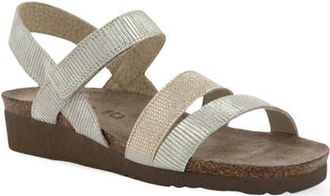 Naot Krista Sandal in Platinum Stripe/Gold at Nordstrom, Size 11Us