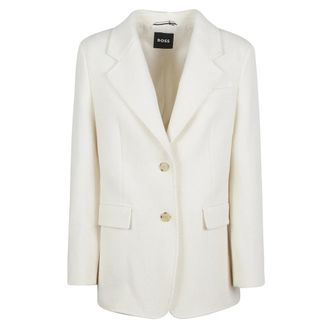 HUGO BOSS Dames, Jassen, Wit, Maat: L Wol