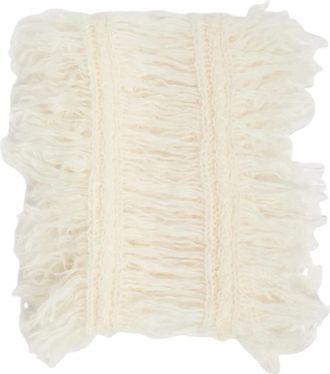 Ann Demeulemeester Drina Kabel Gebreide Laddersteek Sjaal met Franjes - Dames - Wintersjaals - Wit - ONE Size - Accessoires