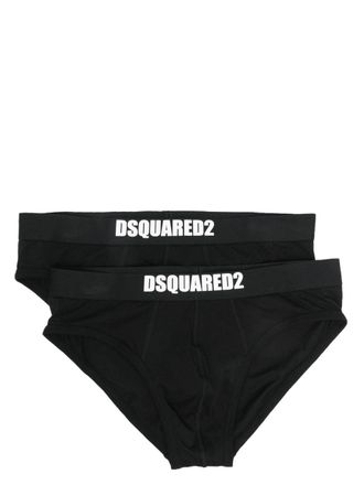 Dsquared2 Twee slips met logoband - Zwart