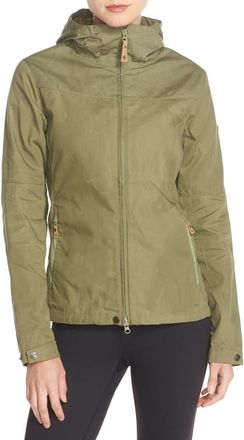 Fjällräven Stina Hooded Water Resistant Jacket in Green at Nordstrom, Size Xx-Small