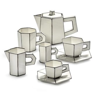 Serax Tea Set 6 Pcs White/black Carte Blanche