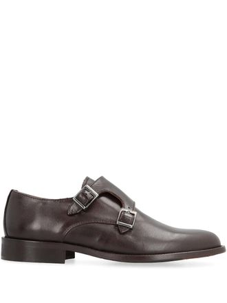 Bruno Magli leather monk shoes - Brown