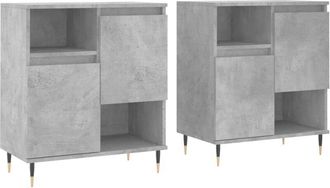vidaXL Sideboards 2 pcs Concrete Grey Engineered Wood Vidaxl