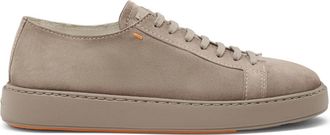 Santoni Suede Sneaker - Heren - Sneakers - Grijs - 42 EU - Leer - Schoenen