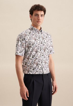 Seidensticker Businesshemd SEIDENSTICKER Regular, Herren, Gr. 3XL (48), normale &Auml;rmell&auml;ngen, orange, 100% Baumwolle, bedruckt, regular fit, gerader Abschluss, Hemde