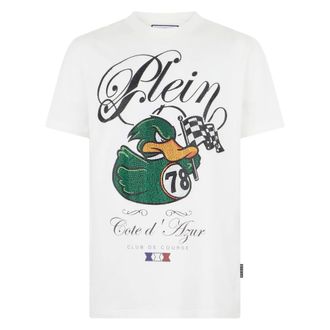 Philipp Plein T-shirt Girocollo SS Tee Duck 1978 - - Tops - Uomo - Bianco - 4XL