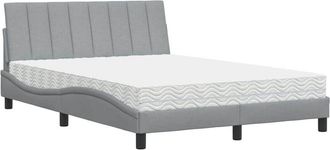 vidaXL Vidaxl - Cama Con Colch&oacute;n Tela Gris Claro 140x190 Cm