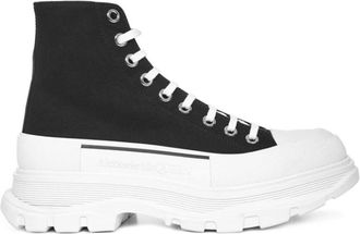 Alexander McQueen Zwarte Tread Slick High-Top Sneakers - Heren - Sneakers - Zwart - 39 EU - Katoen - Schoenen