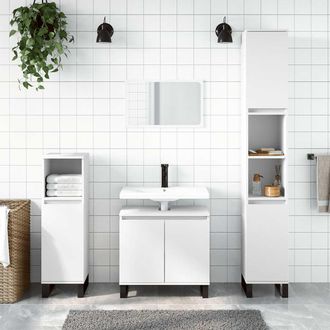 vidaXL Armario De Ba&ntilde;o Madera De Ingenier&iacute;a Blanco 58x33x60 Cm Vidaxl