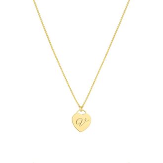 Set & Stones Alice Initial Heart Pendant Necklace in Gold/v at Nordstrom