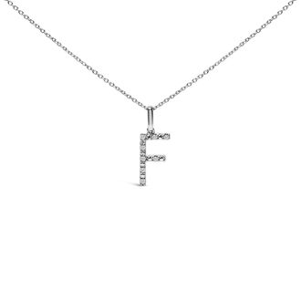 House of Brilliance Sterling Silver Diamond Accent C Initial Pendant Necklace