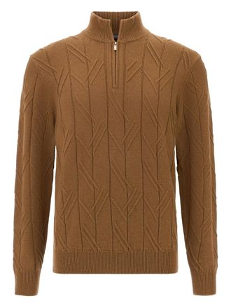 Boggi Milano half-zip sweater - men - Wool - M - Brown
