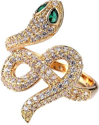 Eyecandy LA Eye Candy La Gold Tone Snake Ring