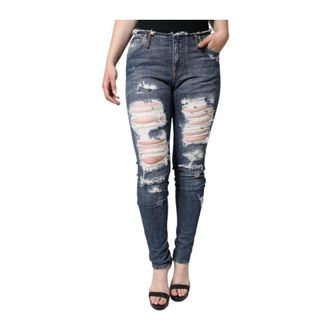 Dolce & Gabbana Skinny Fit Jeans, female, Blue, XS, Tattered Skinny Jeans