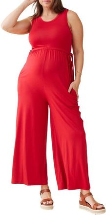 Ingrid & Isabel Wide Leg Maternity Jumpsuit in Red at Nordstrom, Size X-Small