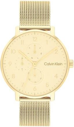 Calvin Klein Stun Mesh Bracelet Watch, 40mm in Gold at Nordstrom Rack