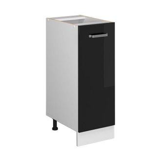 Vicco Mueble Bajo Universal R-line, Negro Brillo Intenso, 30 Cm Con Puerta, Sin Encimera Vicco
