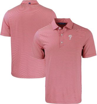 Cutter & Buck Mens Cutter & Buck Red/White Philadelphia Phillies Big & Tall Forge Eco Double Stripe Stretch Recycled Polo at Nordstrom, Size Large