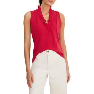 Nic+Zoe Ruffle Around Tank in True Red at Nordstrom, Size Xx-Large