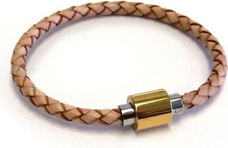 Liza Schwartz Braided Leather Magnetic Bracelet in Natural at Nordstrom Rack
