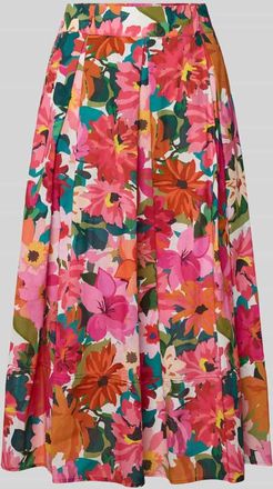 robe l&eacute;g&egrave;re Midirock aus reiner Baumwolle mit Kellerfalten in Pink, Gr&ouml;&szlig;e 40