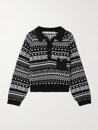 Alix of Bohemia Polo In Cotone Fair Isle Liza - Nero