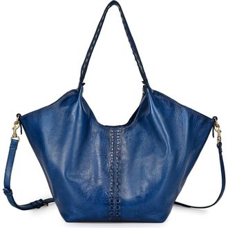 OLD TREND Wisteria Small Handwoven Leather Tote in Blue at Nordstrom