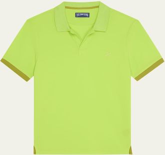 Vilebrequin Mens Organic Cotton Pique Contrast-Trim Polo Shirt