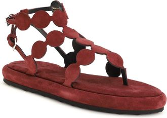Pierre Hardy Womens Suede Sandals Calf Carmine