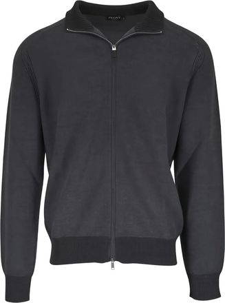 Ermenegildo Zegna Cardigan a collo alto con zip - Grigio