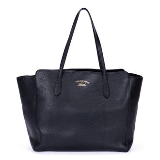 Gucci Pre-owned Womens Medium Swing Shopper Tote Shoulder Bag - Black - One Size