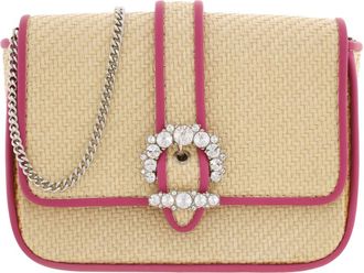 Jimmy Choo London Cheri Raffia and Leather Crossbody