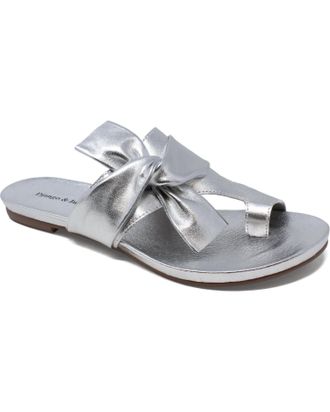 Django & Juliette Womens Jacona Slides In Silver Leather