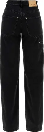 Isabel Marant High-Rise Wide-Leg Jeans - Black