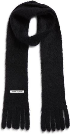 Acne Studios Winter Kinna Mohair & Wool Skinny Scarf in Black at Nordstrom