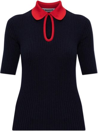 Jil Sander Truien & Vesten, Dames, Blauw, L, Wol, Wool Turtleneck