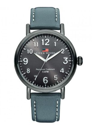 River Woods Sacramento Mens Grey Watch RW420005 Leather - One Size