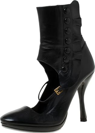 Prada Stivali in pelle con tacco - Nero